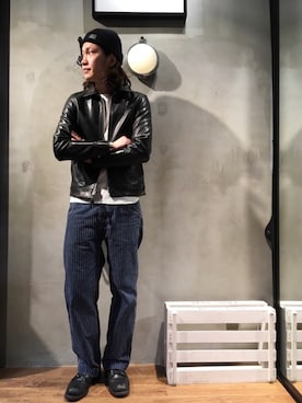 「ショット」｜「アイテム（ニットキャップ/ビーニー）」を使った、KENJI KUBOTAさん（メンズ・176cm）の冬コーディネート