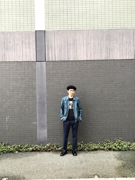 「LOUNGE LIZARD（ラウンジリザード）のアイテム（ブルゾン）」を使った、kazuma さん（メンズ・165cm）の秋コーディネート
