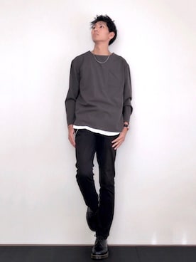 「kutir（クティール）のアイテム（ウォレットチェーン）」を使った、たつよしさん（メンズ・186cm）の春コーディネート