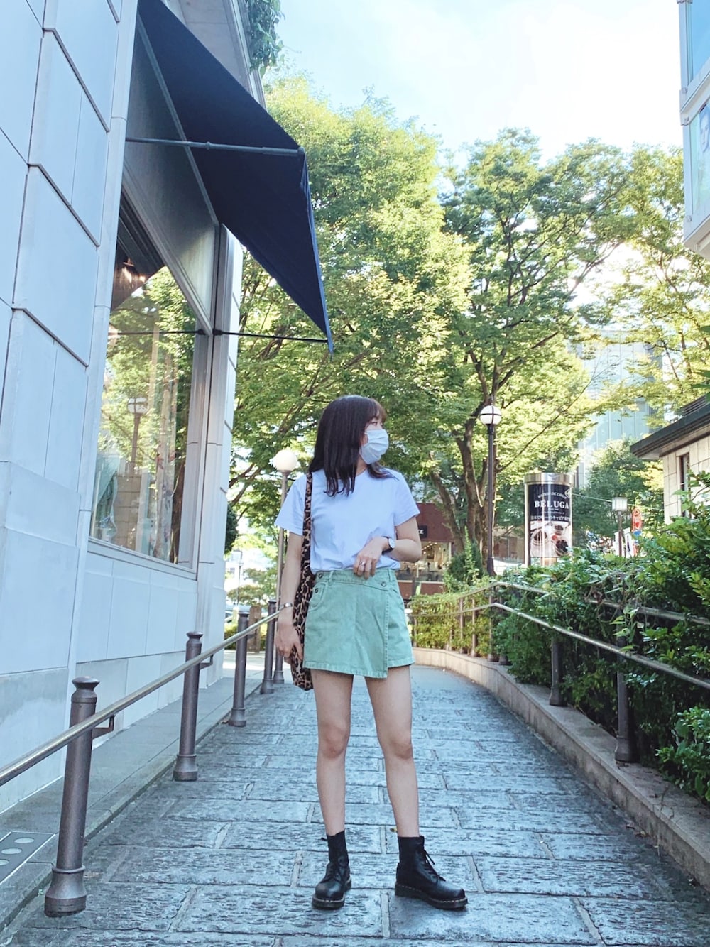 ZARA グリーンニット＆デニムロングスカートセット ZARA グリーンニット＆デニムロングスカートセット