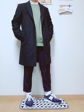 「アイテム（チェスターコート）」を使った、ちっちさん（メンズ・163cm・10代）の冬コーディネート