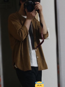 「アイテム（その他トップス、ブラウン系）」を使った、霧夜。さん（メンズ・170cm）の夏コーディネート