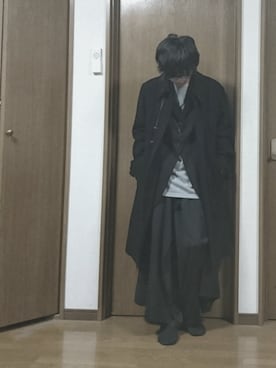 「Y's（ワイズ）のアイテム（ステンカラーコート）」を使った、o.k.さん（メンズ・168cm）の冬コーディネート
