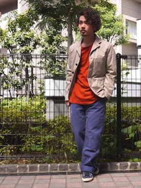 「ROTOTO（ロトト）のアイテム」を使った、toit（メンズ）店長 Yu-Taさん（メンズ・165cm）の春コーディネート