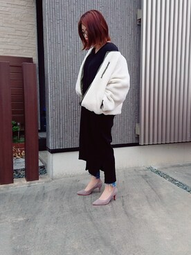 「レプシィム(LEPSIM)」｜「アイテム（ブルゾン）」を使った、Kuroさん（レディース・154cm）の冬コーディネート