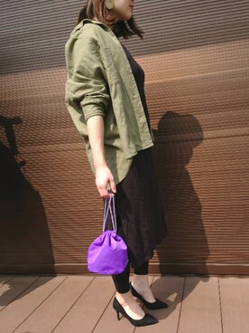 「アイテム（ポーチ）」を使った、Kuroさん（レディース・154cm）の春コーディネート