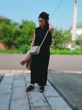 「ぽっちゃり、夏」｜「アイテム（スカート）」を使った、Kuroさん（レディース・154cm）の夏コーディネート