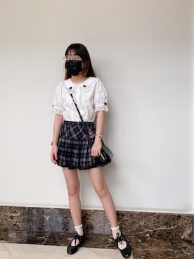「ROCKCOCO（ロックココ）のアイテム」を使った、露露♡︎るるさん（レディース・152cm）の夏コーディネート