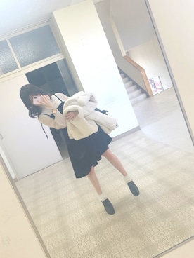 「RETRO GIRL（レトロガール）のアイテム（ブルゾン）」を使った、ちゃ。さん（レディース・150cm）の秋コーディネート