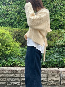 「Vネック」｜Portさん（レディース・153cm）の秋コーディネート