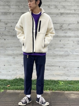 「KANGOL（カンゴール）のアイテム（ジャケット/アウター）」を使った、Portさん（メンズ・178cm）の秋コーディネート