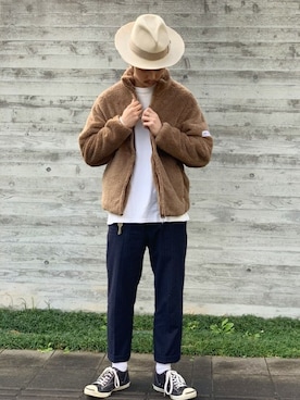 「KANGOL（カンゴール）のアイテム（ジャケット/アウター）」を使った、Portさん（メンズ・178cm）の秋コーディネート