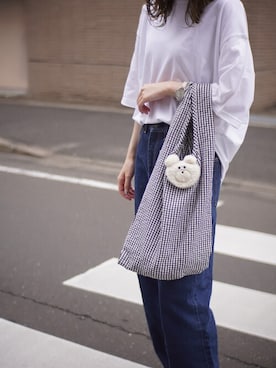 「アイテム（エコバッグ/サブバッグ）」を使った、Portさん（レディース・157cm）の秋コーディネート