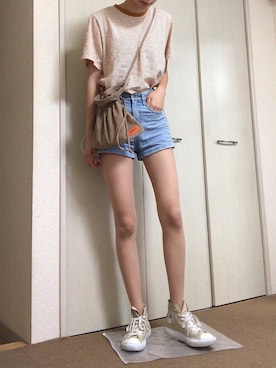 「アイテム（デニムパンツ）」を使った、non.さん（レディース・169cm）の夏コーディネート