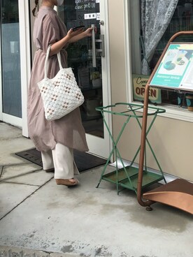 「ehka sopo（エヘカソポ）のアイテム（ワンピース/ドレス、ブラウン系）」を使った、aiさん（レディース・146cm）の春コーディネート