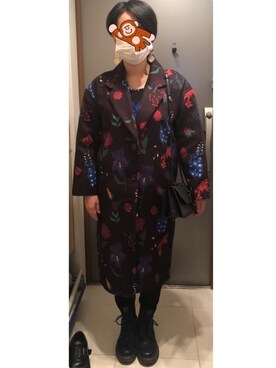 「EVRIS（エヴリス）のアイテム（チェスターコート）」を使った、川上さん（レディース・158cm）の冬コーディネート