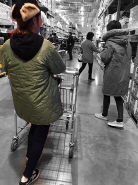 「WEGO（ウィゴー）のWEGO/ドックイヤーキャップ（キャップ、ブラック系）」を使った、MATSUKOUBOさん（レディース）の冬コーディネート