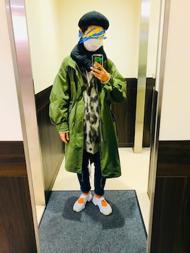 「ソックス」｜「アイテム（モッズコート）」を使った、MATSUKOUBOさん（レディース・165cm）の冬コーディネート