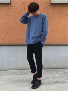 「Dr. Martens（ドクターマーチン）のDr.Martens (ドクターマーチン)/1461 3EYE GIBSON SHOES（その他シューズ）」を使った、Ryoさん（メンズ・173cm）の春コーディネート