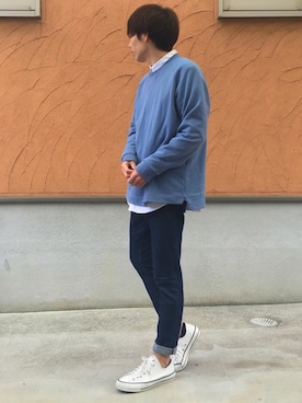 「RAGEBLUE（レイジブルー）のアイテム（デニムパンツ）」を使った、Ryoさん（メンズ・173cm）の春コーディネート