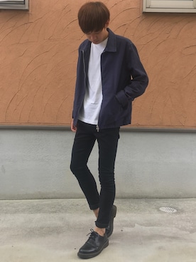 「Dr. Martens（ドクターマーチン）のDr.Martens (ドクターマーチン)/1461 3EYE GIBSON SHOES（その他シューズ）」を使った、Ryoさん（メンズ・172cm）の秋コーディネート