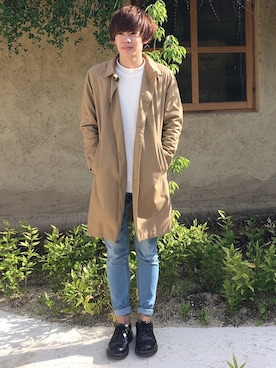 「URBAN RESEARCH（アーバンリサーチ）のアイテム（ステンカラーコート）」を使った、Ryoさん（メンズ・172cm）の秋コーディネート