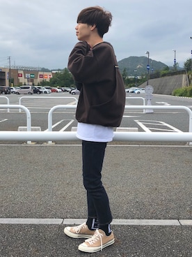 「MONKEY TIME（モンキータイム）のアイテム（スウェット）」を使った、Ryoさん（メンズ・172cm）の秋コーディネート