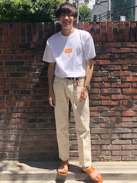 「Steven Alan（スティーブンアラン）のアイテム（サンダル）」を使った、Ryoさん（メンズ・172cm）の夏コーディネート