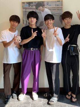 「MONKEY TIME（モンキータイム）のアイテム（その他パンツ）」を使った、Ryoさん（メンズ・172cm）の夏コーディネート