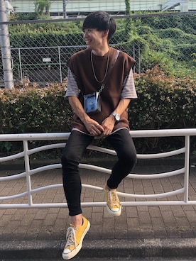 「MR.GENTLEMAN（ミスタージェントルマン）のアイテム」を使った、Ryoさん（メンズ・172cm）の秋コーディネート