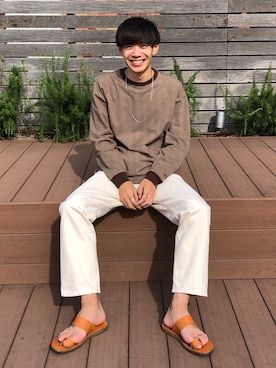「Steven Alan（スティーブンアラン）のアイテム（サンダル）」を使った、Ryoさん（メンズ・172cm）の秋コーディネート