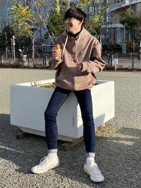 「ROSTER SOX（ロスターソックス）のアイテム（レッグウェア）」を使った、Ryoさん（メンズ・172cm）の冬コーディネート