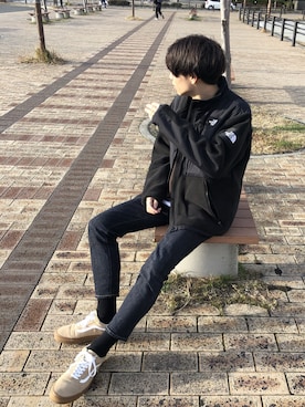 「MONKEY TIME（モンキータイム）のアイテム（スウェット）」を使った、Ryoさん（メンズ・172cm）の冬コーディネート