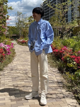 「Steven Alan（スティーブンアラン）のアイテム（スニーカー）」を使った、Ryoさん（メンズ・172cm）の春コーディネート