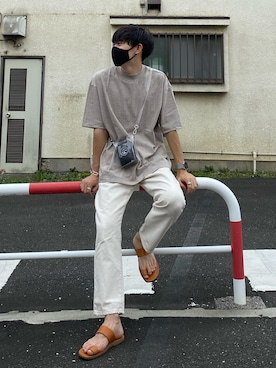 「Steven Alan（スティーブンアラン）のアイテム（サンダル）」を使った、Ryoさん（メンズ・172cm）の夏コーディネート