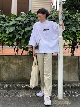 「MONKEY TIME（モンキータイム）のアイテム（スラックス）」を使った、Ryoさん（メンズ・172cm）の夏コーディネート