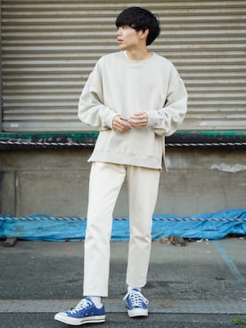 「オフホワイト」｜「アイテム（レッグウェア）」を使った、Ryoさん（メンズ・172cm）の秋コーディネート