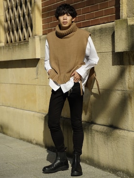 「Steven Alan（スティーブンアラン）のアイテム（ブーツ）」を使った、Ryoさん（メンズ・172cm）の秋コーディネート