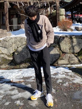 「STUDIOUS（ステュディオス）のアイテム（パンツ）」を使った、Ryoさん（メンズ・172cm）の冬コーディネート