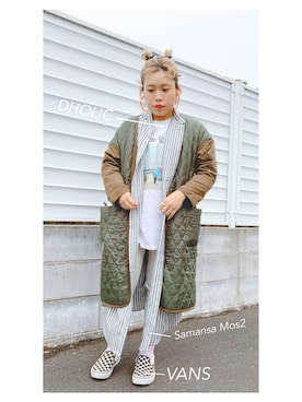 「SM2（エスエムツー）のアイテム（シャツワンピース）」を使った、NAGIさん（レディース・148cm）の冬コーディネート