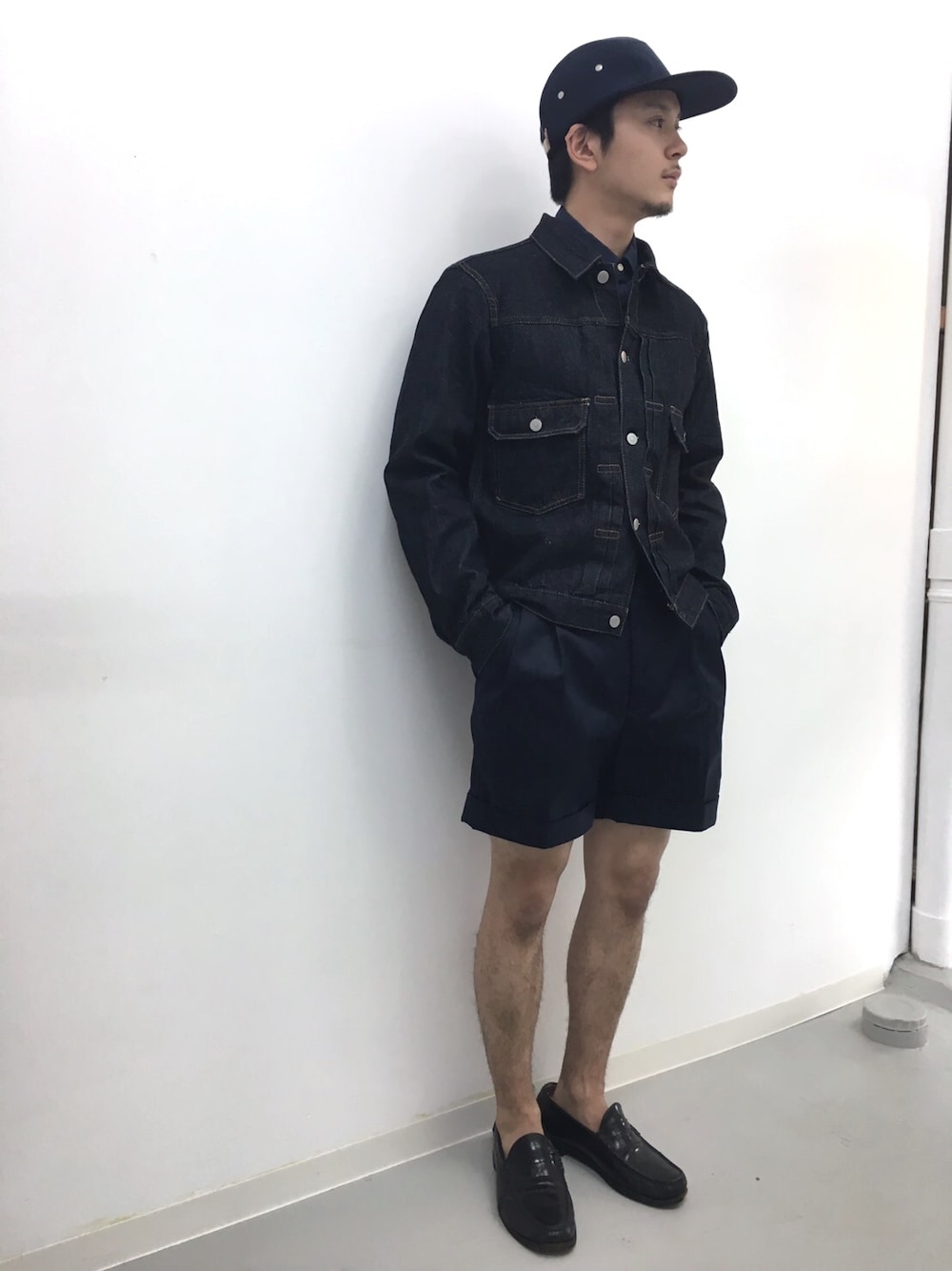 「Catchball&Sons、LOWLOOM、Y.O.N.」｜「CBS STANDARD SHORTS / Y.O.N. (CATCHBALL&SONS)（その他パンツ、ブルー系）」を使った、takutonagaoさん（メンズ・170cm）の夏コーディネートの1枚目の写真