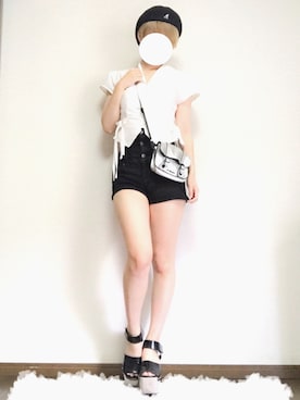 「EMODA」｜「アイテム（ハンチング/ベレー帽）」を使った、🦁ちゃんさん（レディース・163cm）の夏コーディネート