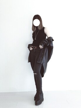 「足長効果」｜「アイテム（アクセサリー）」を使った、🦁ちゃんさん（レディース・163cm）の秋コーディネート