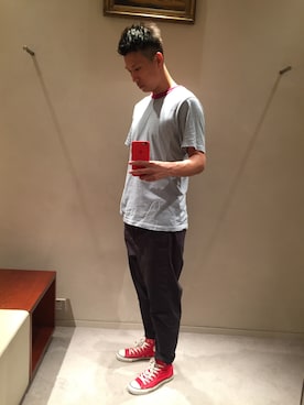 「ADLIB（アドリブ）のアイテム（パンツ）」を使った、Weng Tangさん（メンズ・178cm）の夏コーディネート