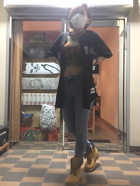 「アイテム（ブーツ、イエロー系）」を使った、N.Y.A STOREさん（レディース・164cm）の春コーディネート