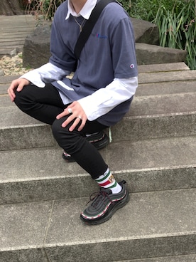 「UNDEFEATED （アンディフィーテッド）のアイテム（シューズ）」を使った、∂SANOさん（メンズ・164cm）の春コーディネート