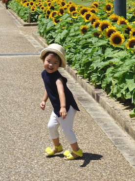 「babyGAP（babyGAP）のアイテム（ハット、ベージュ系）」を使った、ななさん（キッズ）の夏コーディネート