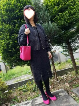 「ブルゾン 黒」｜chacha*さん（レディース・156cm）の秋コーディネート