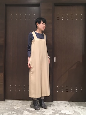 「FIL DE FER（フィルデフェール）のアイテム（オールインワン・サロペット）」を使った、nishimura.さん（レディース・160cm）の冬コーディネート