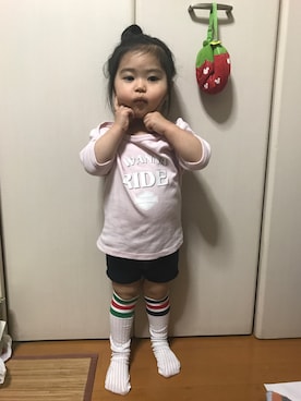 「Harley-Davidson（ハーレーダビッドソン）のアイテム」を使った、U-Naさん（キッズ・90cm）の夏コーディネート